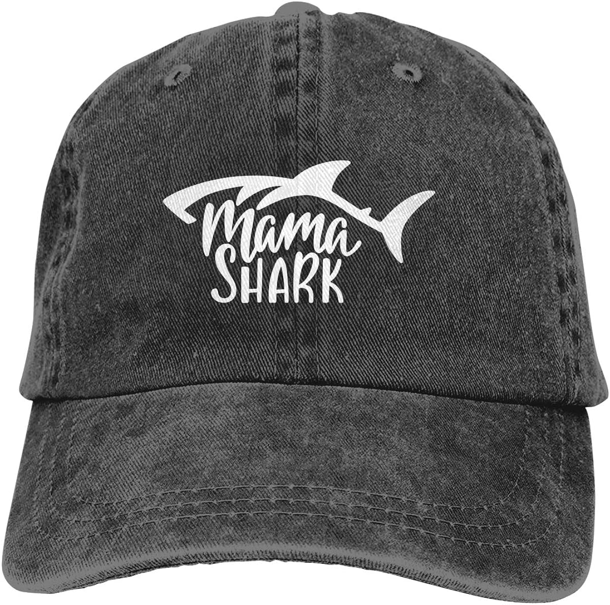 KKMKSHHG Mama Shark Baseball Cap, Washed Cotton Adjustable Dad Denim Hats for Women (Mama Shark, One Size) at  Men’s Clothing store