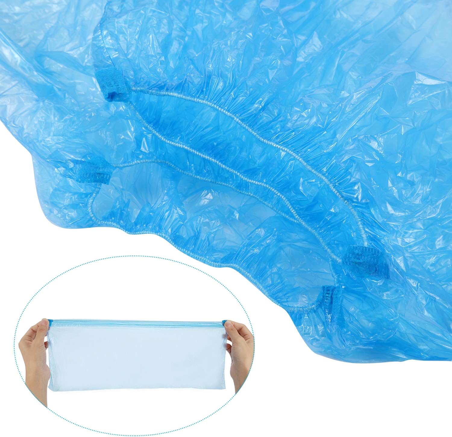SATINIOR 400 Pieces (200 works) Disposable Boot and Shoe Covers for Floor Carpet, Shoe Protectors, Durable Non-Slip (Blue) - Image 4