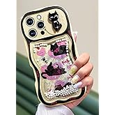 Toycamp for iPhone 16 Pro Max Case - Women Girls Cute Phone Cover Cats with Sliding Camera Cover Glitter Unique Cartoon Girly Kawaii Design Flowing Liquid Quicksand Case for iPhone 16 Pro Max 6.9 "