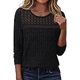 LILLUSORY Womens Long sleeve Sweaters Shirts Fall Tops