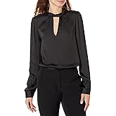PAIGE Women's Ceres Top Long Sleeve Twisted Collar Buttery Soft in Black