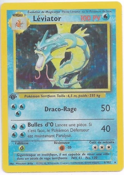 Amazon Pokemon 1st Editionカード 1999ベース Leviator ギャラドスholo箔 フランス語バージョンrare Holofoil トレカ 通販