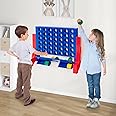 HONEY JOY Giant 4 in A Row, Wall Mounted & Tabletop Four Connect Game, Indoor Outdoor Board Game for Adults Kids, Basement Game Room Decor, Jumbo 4-to-Score Connect Game Set w/Carrying Bag & 42 Coins