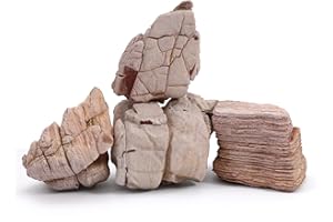 FISCAPE 6-8 Inches Natural Pagoda Rock 4 PCS Aquarium Rocks for Aquascaping, Aquarium Landscaping, Terrariums, Fish Tank Decoration, Vivariums, Paludarium, Reptile and Amphibian Enclosures