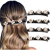 Outyua 4PCS Sparkling Crystal Stone Braided Hair Clips for Women Rhinestone Braid ClipsDuckbill Hairpin