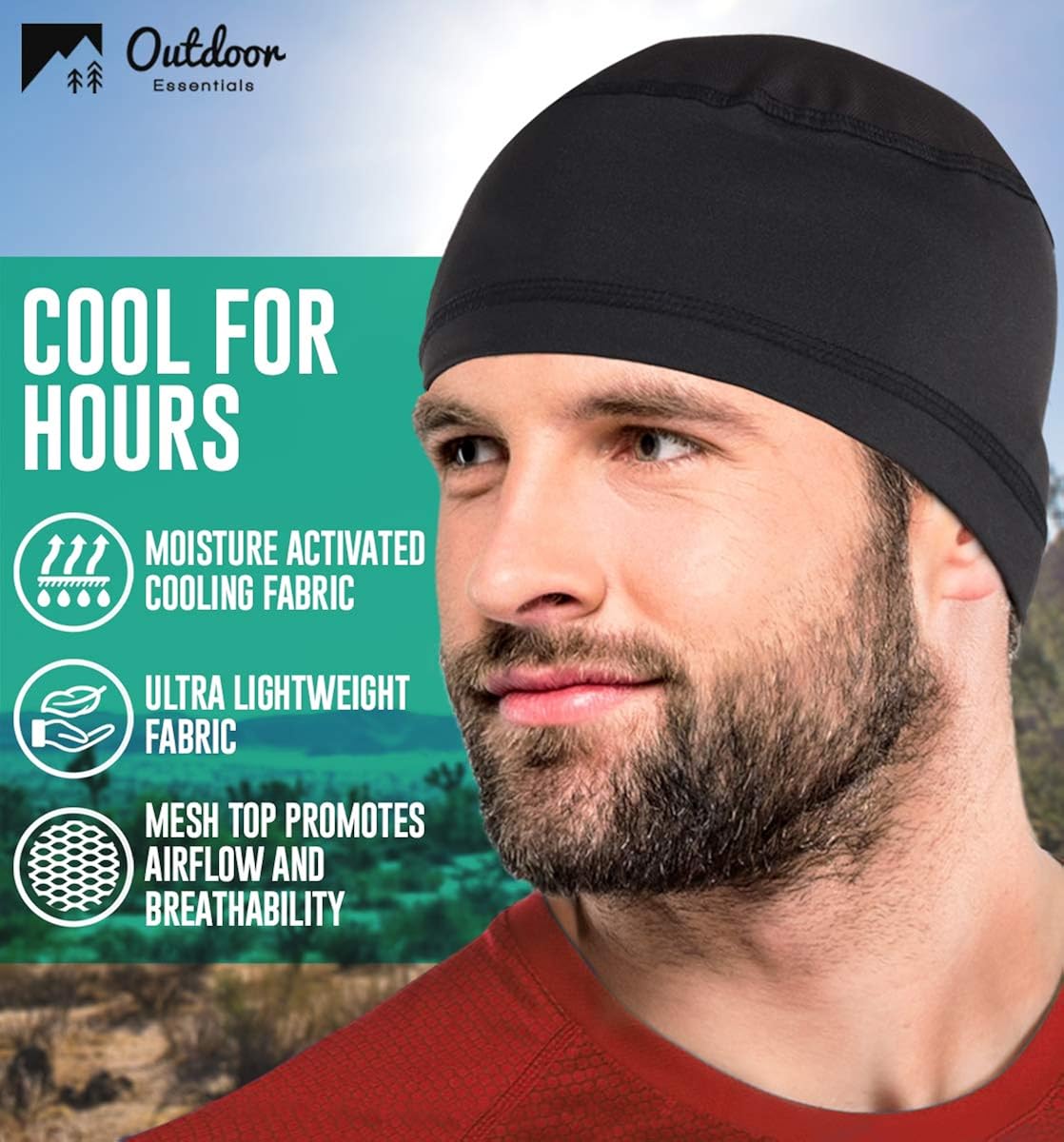 Cooling Skull Cap Helmet Liner for Men - Sweat Wicking Bike, Cycling, Bicycle Head Cap Beanie - Motorcycle & Hard Hat Liners Black : Clothing