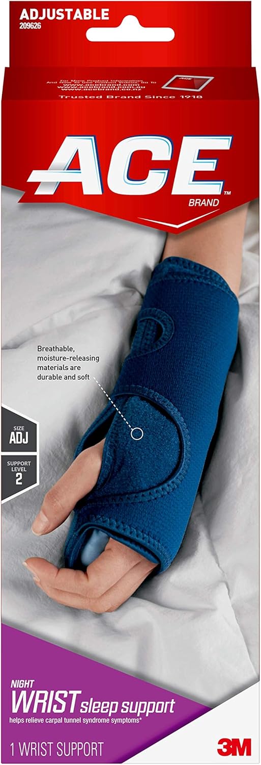 ACE Night Wrist Sleep Support, Helps relieve symptoms of Carpal Tunnel Syndrome, Money Back Guarantee: Health & Personal Care