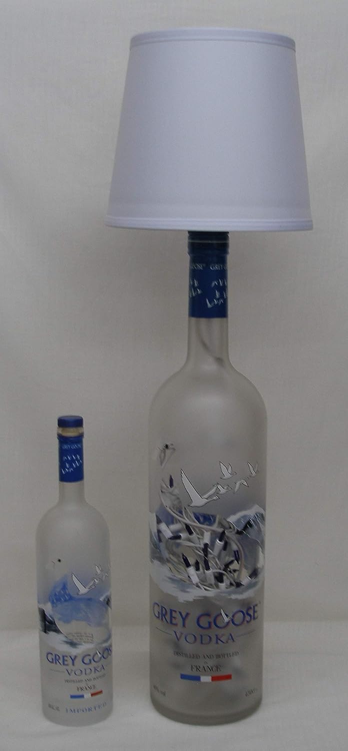 Giant Grey Goose 4 5 Liter Bottle Table Lamp W White Cloth Shade Amazon Com
