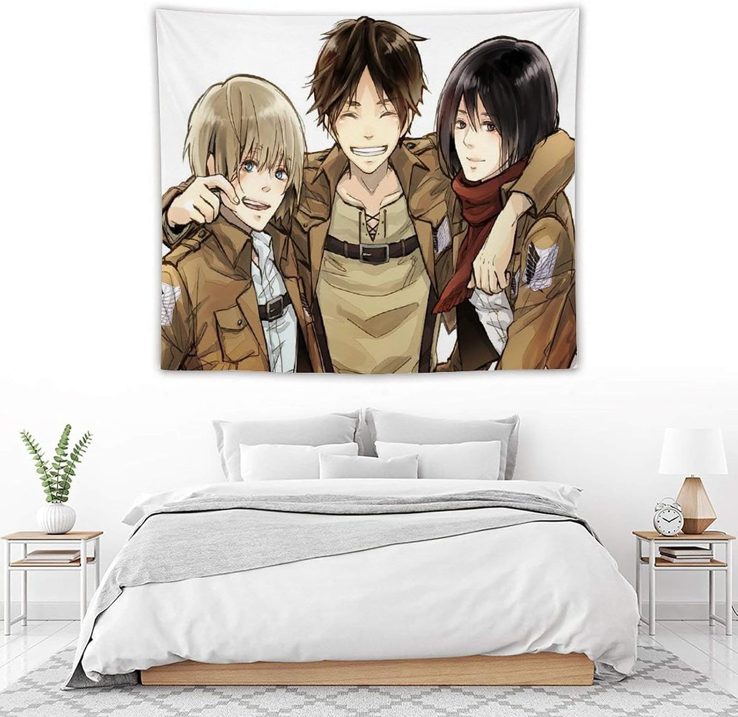 Amazon Co Jp 進撃の巨人タペストリーアニメ インテリア おしゃれ壁掛け 部屋 ファブリック装飾品 個性ギフト 部屋 壁アート 誕生日プレゼント おしゃれ アニメ 萌え かわいい多機能 グッズ ホーム キッチン