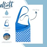 Elliott Peg Bag Blue White Polkadot Pattern with Extra Long Shoulder Strap view 4