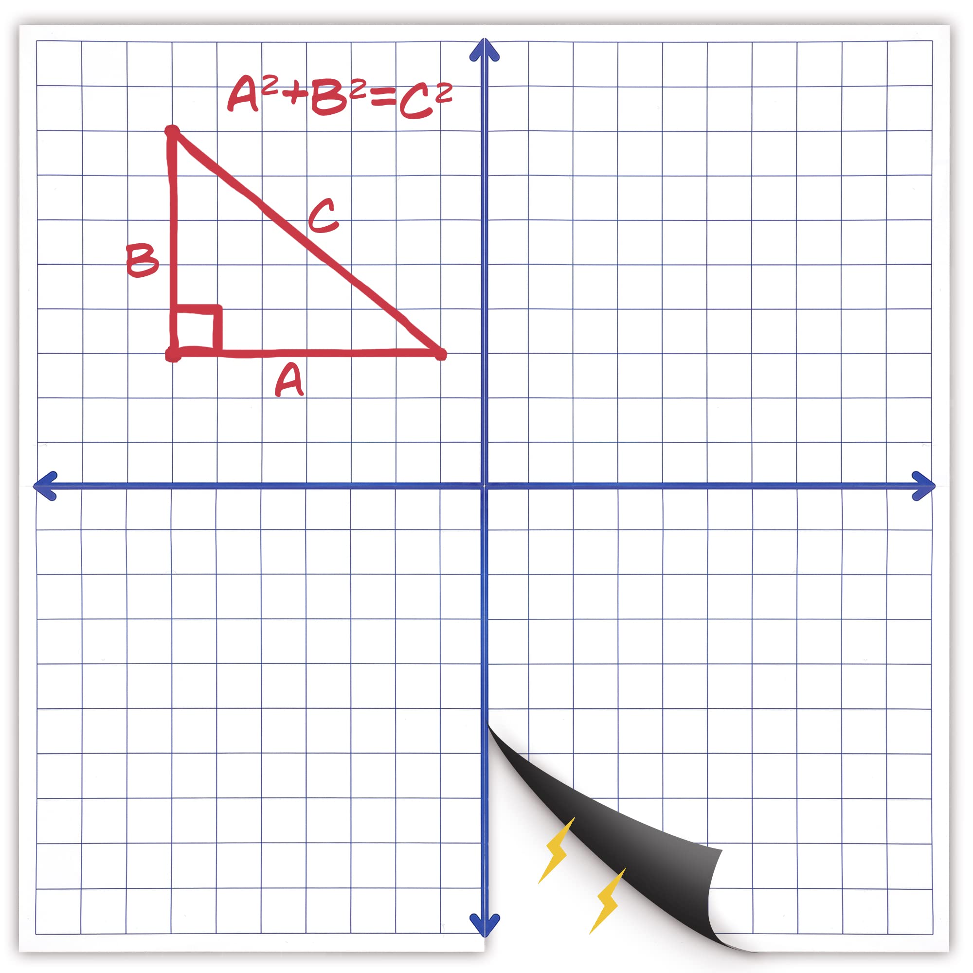 Photo 1 of Magnetic Grid Whiteboard, Dry Erase Graph Board, Laminated Coordinate Whiteboards, 26"x26", White, XY Axis Graphing Lines, Magnet Boards with Gridlines for Math, School, Algebra, Geometry | Houseables
