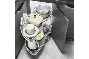 Blind Corner Cabinet Pull Out - Fits 31cm, 36cm, 41cm, 46cm Openings - 2-Tier Shelf Kitchen Organizer, Blind Corner Cabinet O