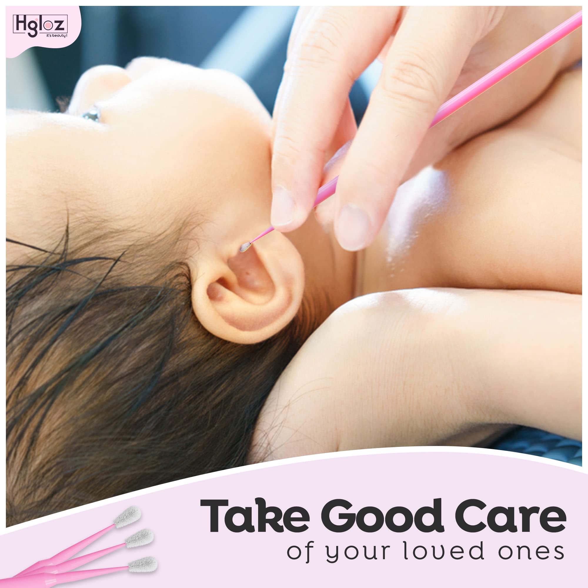 Microswabs for Eyelash Extensions Pack of 500 in Pink – 2mm Soft Micro Applicator Brush with Microfiber Wands – Suitable for Cleaning and Applying Make-up