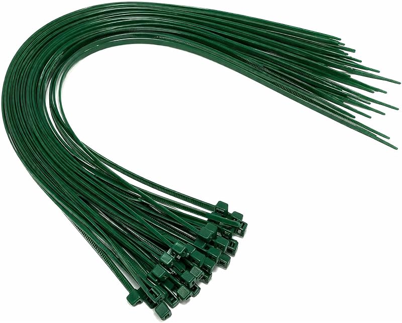 On1shelf Cable Ties 450mm x 4.8mm 50 Green Nylon Zip Ties Medium Duty