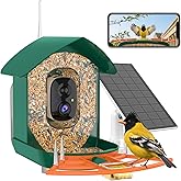 Bird Feeder with Camera,WiFi Smart Bird House with Cam Solar Powered for Outdoor,AI Identify,App Notification,Night Vision,2K Live View,Auto Record Video,Birdwatching Gifts for Family,Birds Lover