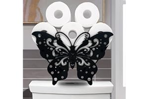 EUIROET Butterfly Black Toilet Tissue Holder,Animal Paper Holders,Decorative Metal Paper Holder,Funny Toilet Paper Storage for Bathrooms,FreeStanding Metal Toilet Paper Organizer Hold Extra 8 Rolls