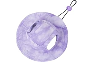 MIANHUATANG Pet hat with Ear Holes Sunscreen Baseball Cap Suitable for Small and Medium-Sized Dogs Outdoor Climbing hat in Summer Pet Products (Medium, Purple)