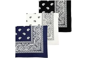 MDSTYLE 3 PCS Extra Large Bandanas 27” x 27” 100% Cotton for Men & Women Paisley Handkerchief Headband Scarf Jumbo Bandana
