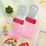 XINRUI 4 Pcs Gymnastics Grips Wristbands Kids Girls Pink Sweatbands Set view 6