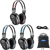 SIMOLIO Infrared Headphones for Car DVD, IR Headphones for Honda Odyssey | Not Bluetooth, Universal 2 Channel Foldable &amp; Durable Wireless Headsets for uConnect Chrysler Pacifica,Town&amp;Country,GMC Yukon