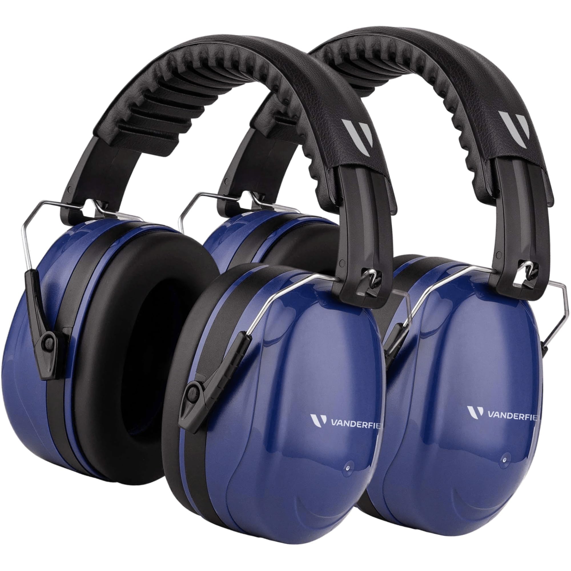 Vanderfields Premium Ear Defenders - Hearing Protection Earmuffs - Broad Spectrum Sound Reduction 35 dB at 2K Hz Noise Cancelling - Headset Noise Cancellation Adults and Teens - Marine Blue 2 PK