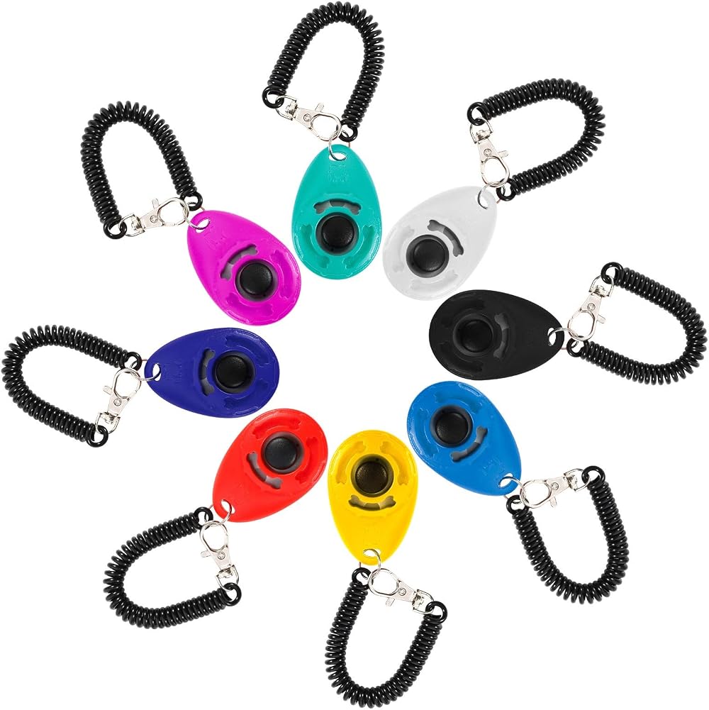 Bestomrogh 8 Pack Dog Training Clicker with Wrist Strap Multi-Color Training