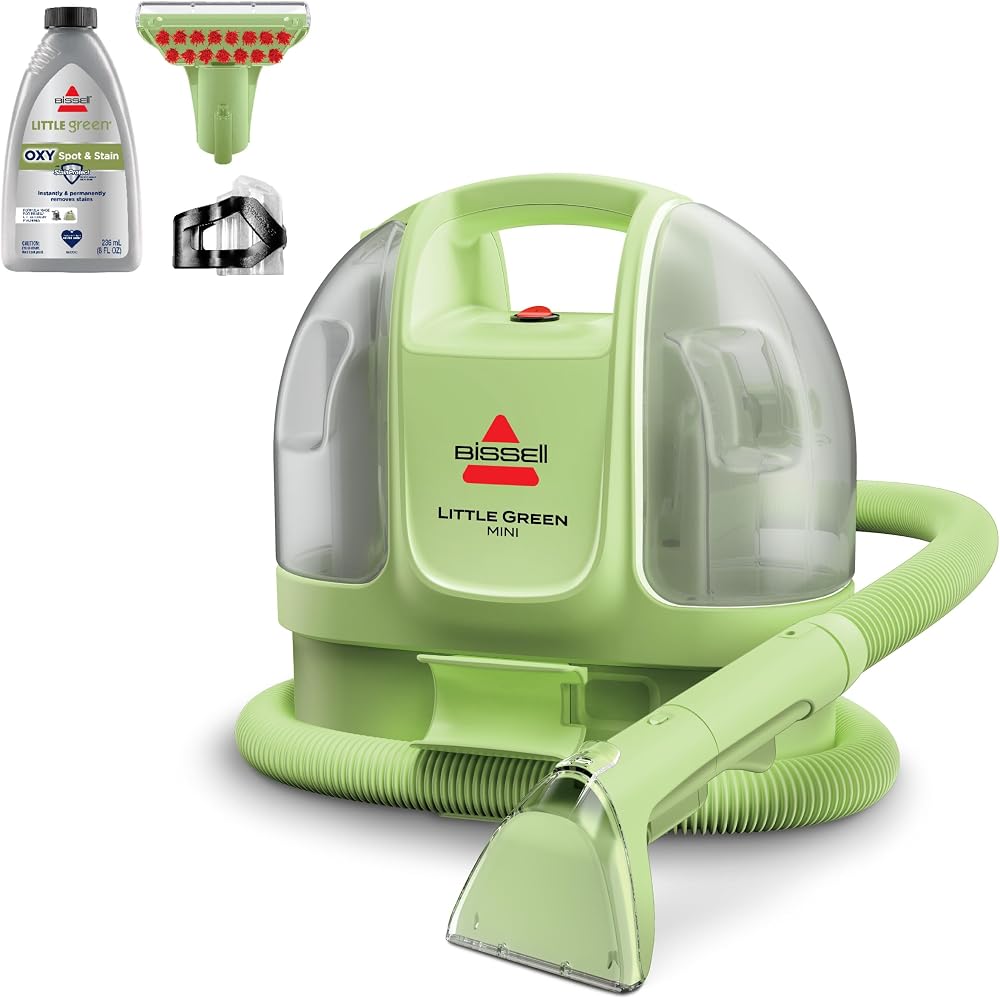 BISSELL Little Green Mini Portable Carpet Cleaner, 4075 | HydroRinse self-cleaning tool; 4-in. tough stain tool; upholstery &