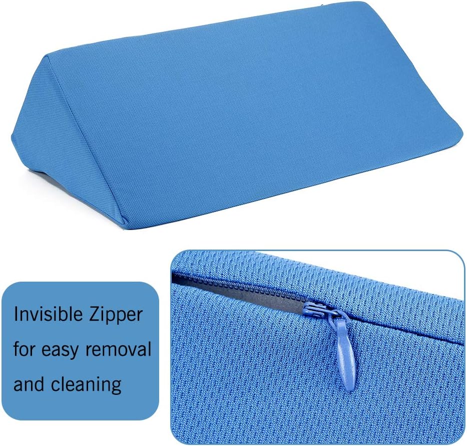 NEPPT Wedge Pillow Body Position Wedges Back Positioning Elevation Pillow Case Pregnancy Bedroom Eevated Body Alignment Ankle Support Pillow Leg Bolster (Blue): Home & Kitchen