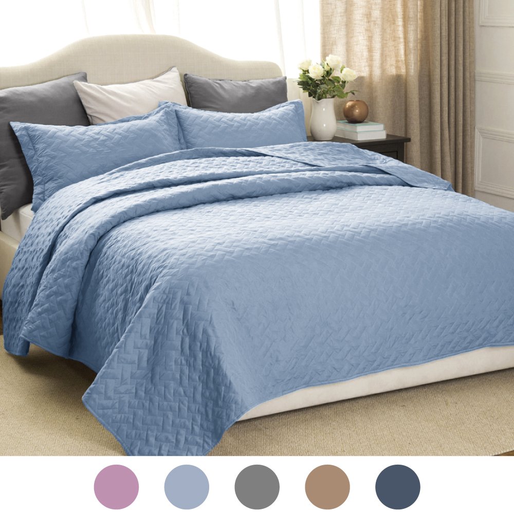 Quilt Set Solid Grayish Blue King Size(106\