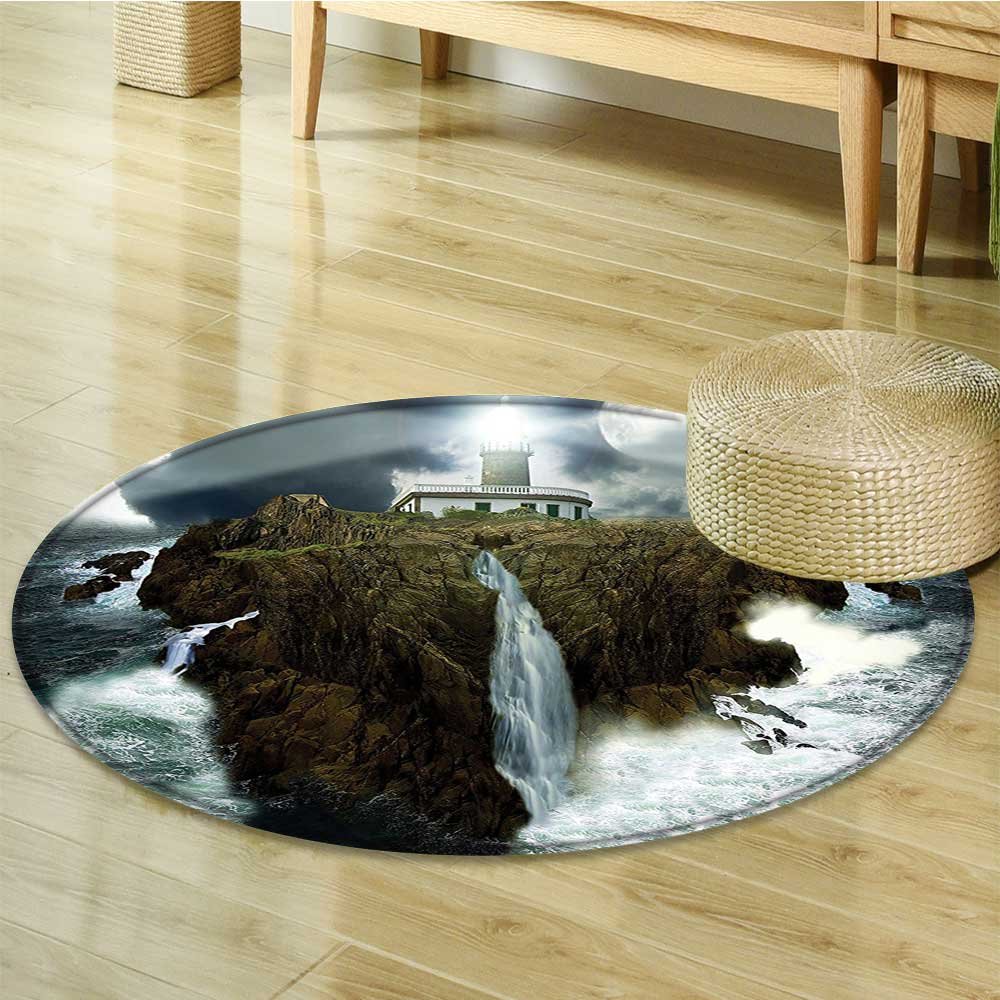 Amazon Com Print Area Rug Lightisland With Lightrocks Stormy Sea
