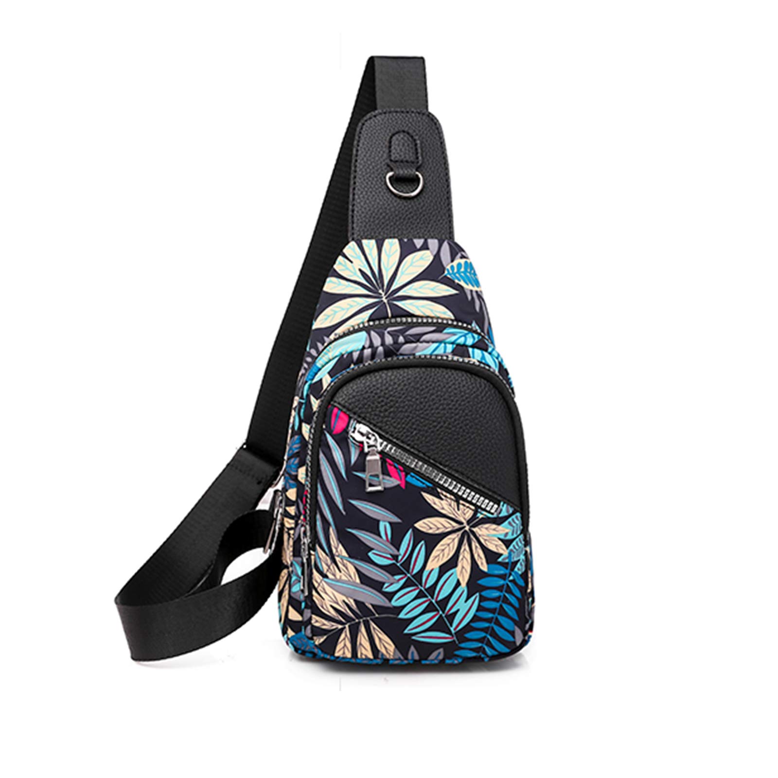 FANDARE Women Sling Bag Fashion Shoulder Crossbody Backpack Girl Chest Bag Lady Shoulder Bag Sport Gym Outdoor Hiking Daypacks Durable Oxford Cloth Leaves