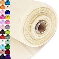 Ivory Tulle Fabric Roll Spool Bolt