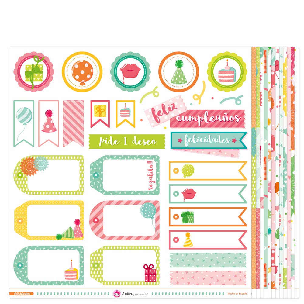 Anita and Su Mundo Collection Congratulations Scrapbooking Papers, Paper, Multicoloured, 12" x 12"