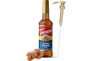 Salted Caramel Syrup for Coffee 25.4 Ounces Coffee Syrups and Flavors with Jimoco Pump Syrup Dispenser