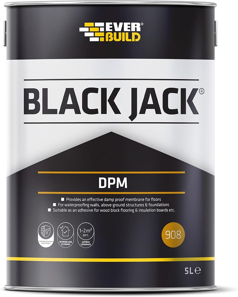 Everbuild Black Jack 908 DPM Damp Proof Membrane 5 Litre Black
