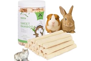 JONS NTY JONSΛNTY 25-28 PCS 330g Natural Sweet Bamboo, Chew Toys for Rabbit, Guinea Pig, Hamster, Chinchilla, Bunny, Rat, Teething Toy for Small Animal