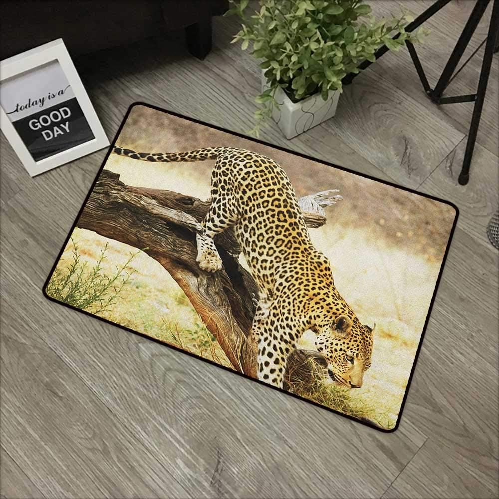 Alfombrilla de baño de 40,6 x 60,9 cm Safari, diseño de Leopardo en el