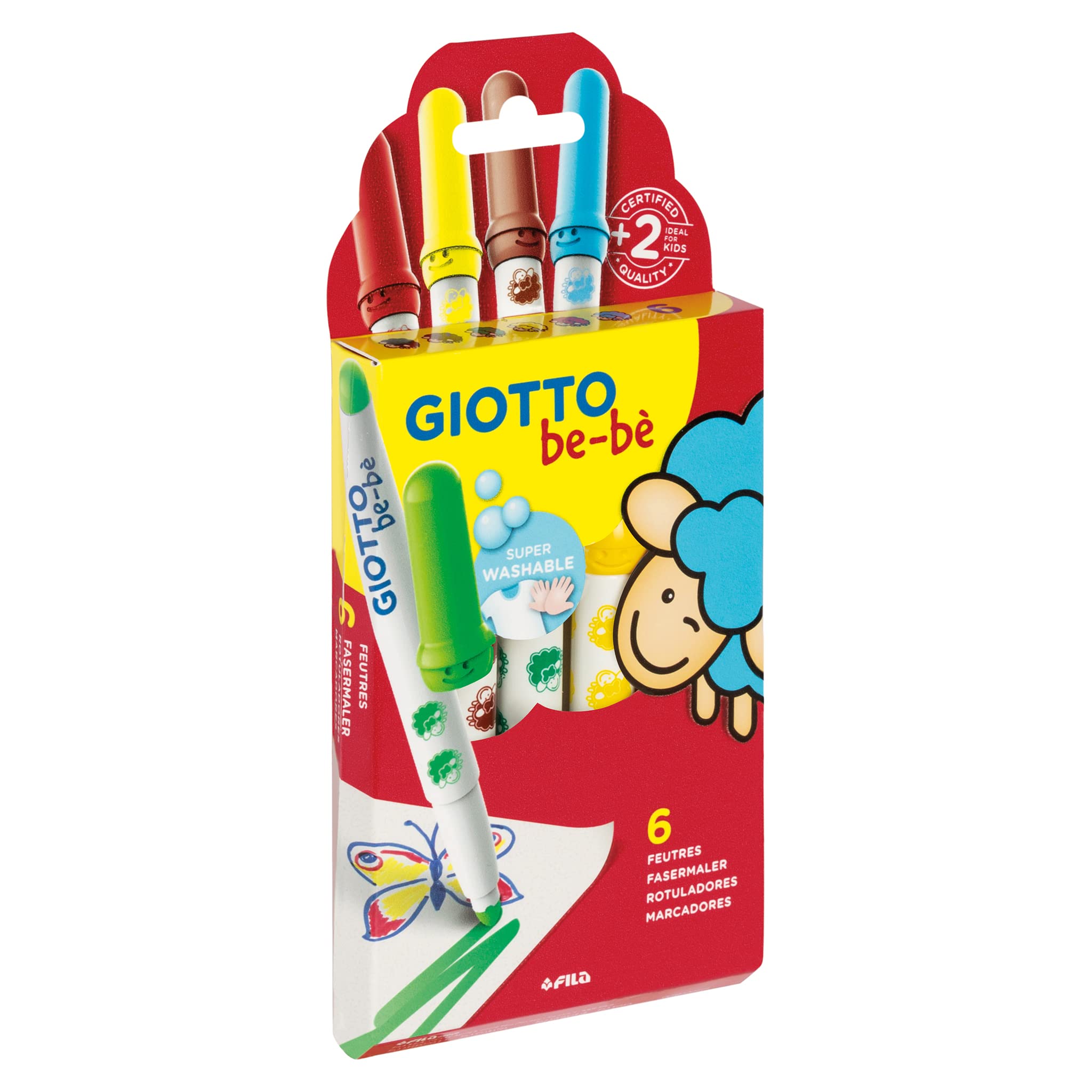 Giotto Be-Bè Super Felt Tip Pens (Pack of 6)
