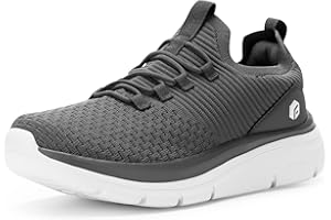 FitVille Men's Extra Wide Slip On Shoes Comfortable Walking Running Shoes Casual Loafers for Swollen Feet