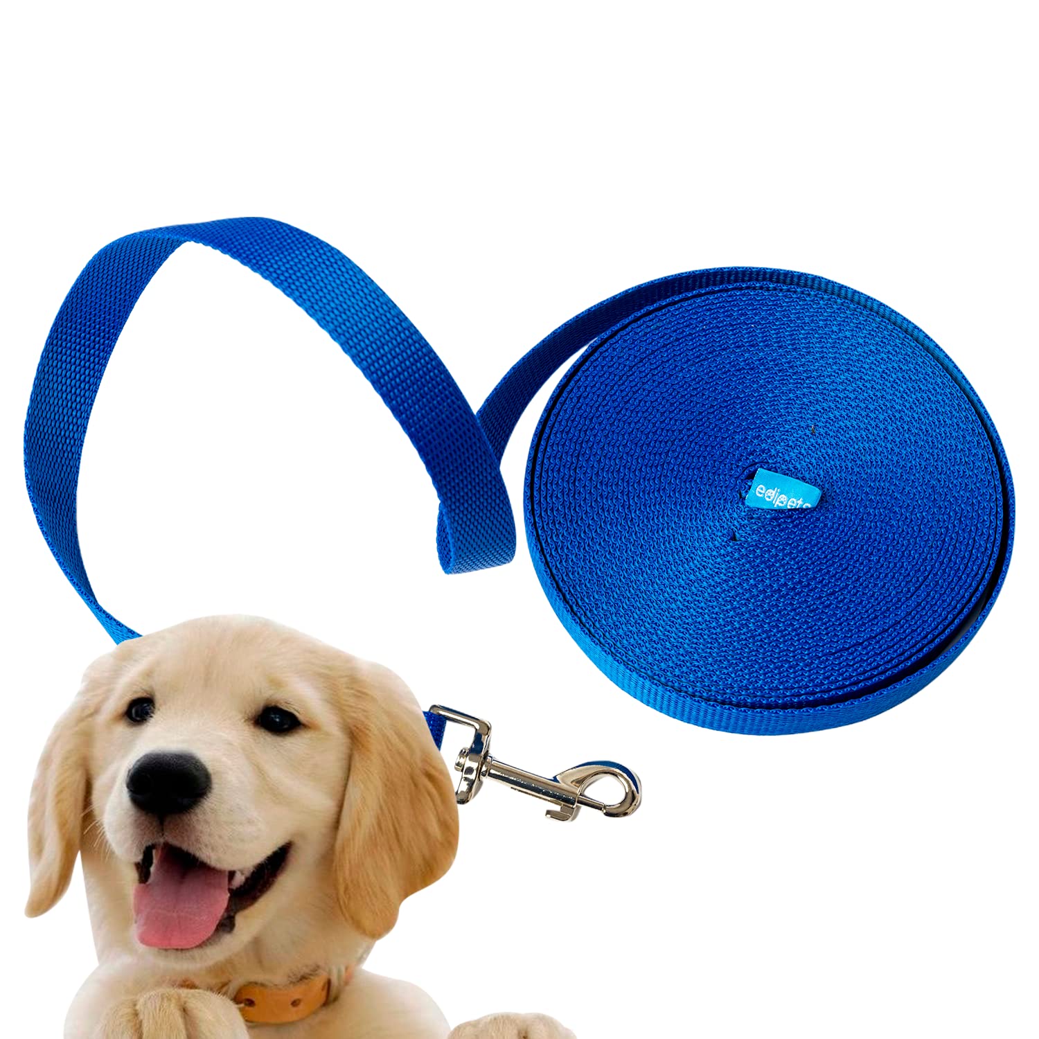 Edipets, Training Lead for Dogs, Dog Lead, Strong Tape, 1.5m / 3m / 5m / 10m / 15m Long, Nylon, for Puppy, Small, Medium and Large Dogs, Red, Black or Blue (1.5 m, Blue)