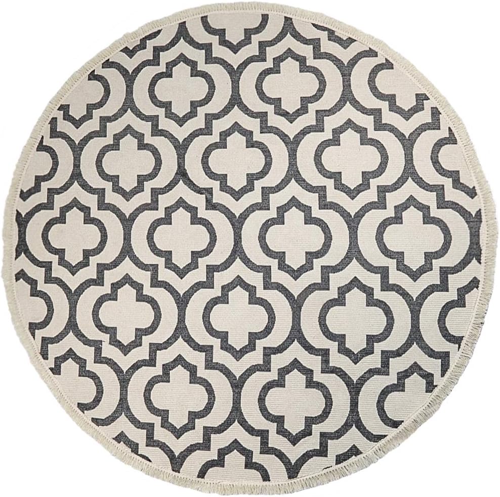 U'Artlines 4 Ft Cotton Rugs Living Room Large with Tassels HandWoven