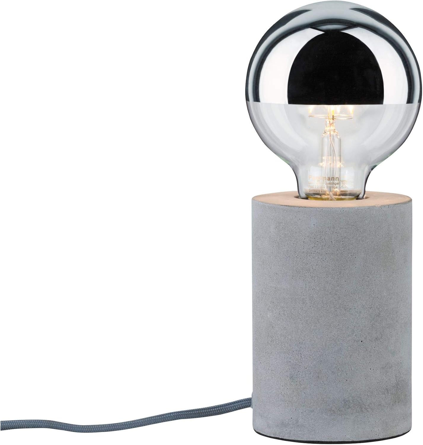 Paulmann 79621 Neordic Mik Table luminaire Round max. 1x20W Table lamp for E27 Lamps Bedside lamp Grey 230V Concrete Without lamp - Image 3