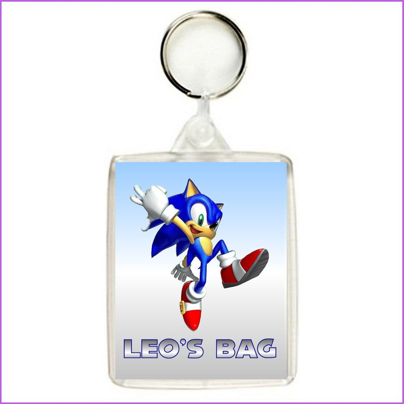 Personalised SONIC THE HEDGEHOG Keyring / Bag Tag - Ideal for School Bags, Lunch Boxes etc.