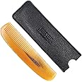 Parker Genuine Ox Horn Pocket Comb - Leather Carrying Case Included
