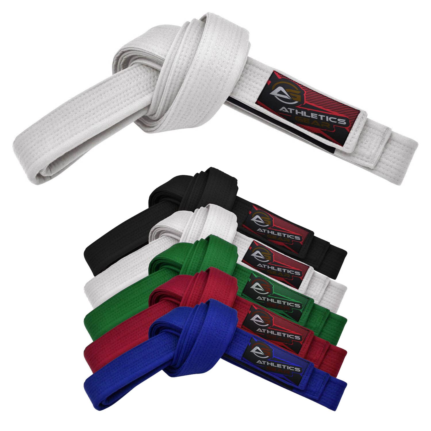 Athletics Gear AG Martial Arts Karate Belt, 100% Cotton with Multiple Stitching Belts for BJJ, Judo, Taekwondo and Karate (White, 280cm)