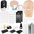 Rose Manor Lash Eyelash Extension Kit, Lash Kit for Eyelash Extension Beginners, with Mannequin Head, Individual Lash Glue, Eyelash Remover, Fan, Lash Extension Supplies Tools for Practice Training