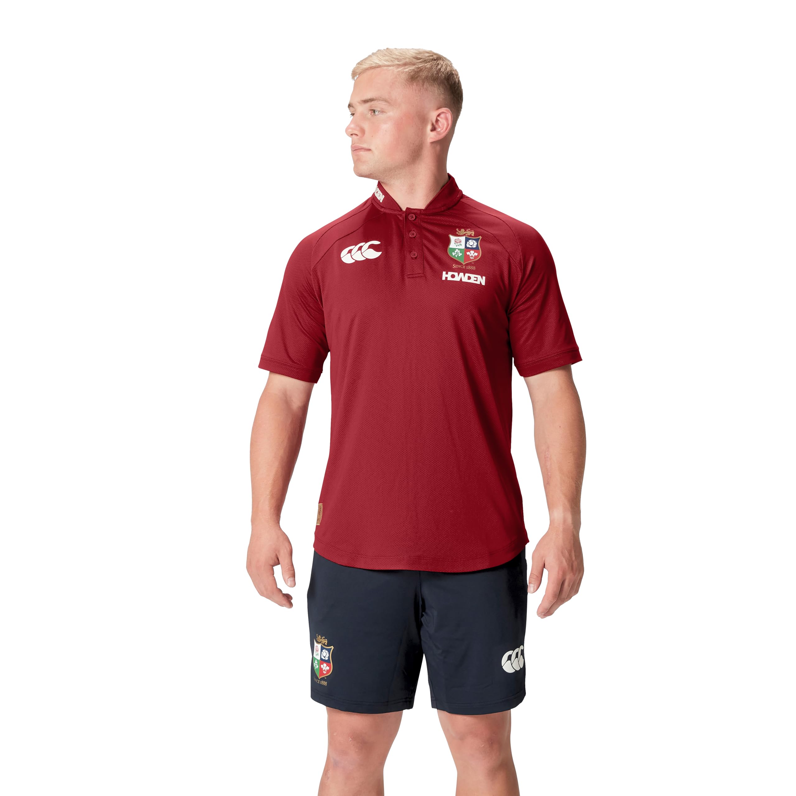 Canterbury Men's Official British & Irish Lions Polo Shirt | Breathable | Moisture Wicking, Red Dahlia, M
