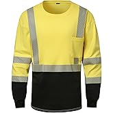 SKSAFETY FR Shirts for Men Long Sleeve, Welding Shirt 6oz Lightweight High Vis Fire Resistant Flame Retardant Shirt CAT2