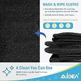 AIDEA Microfibre Cloth Pack of 8 30x30 cm Lint Free Streak Free Black view 2