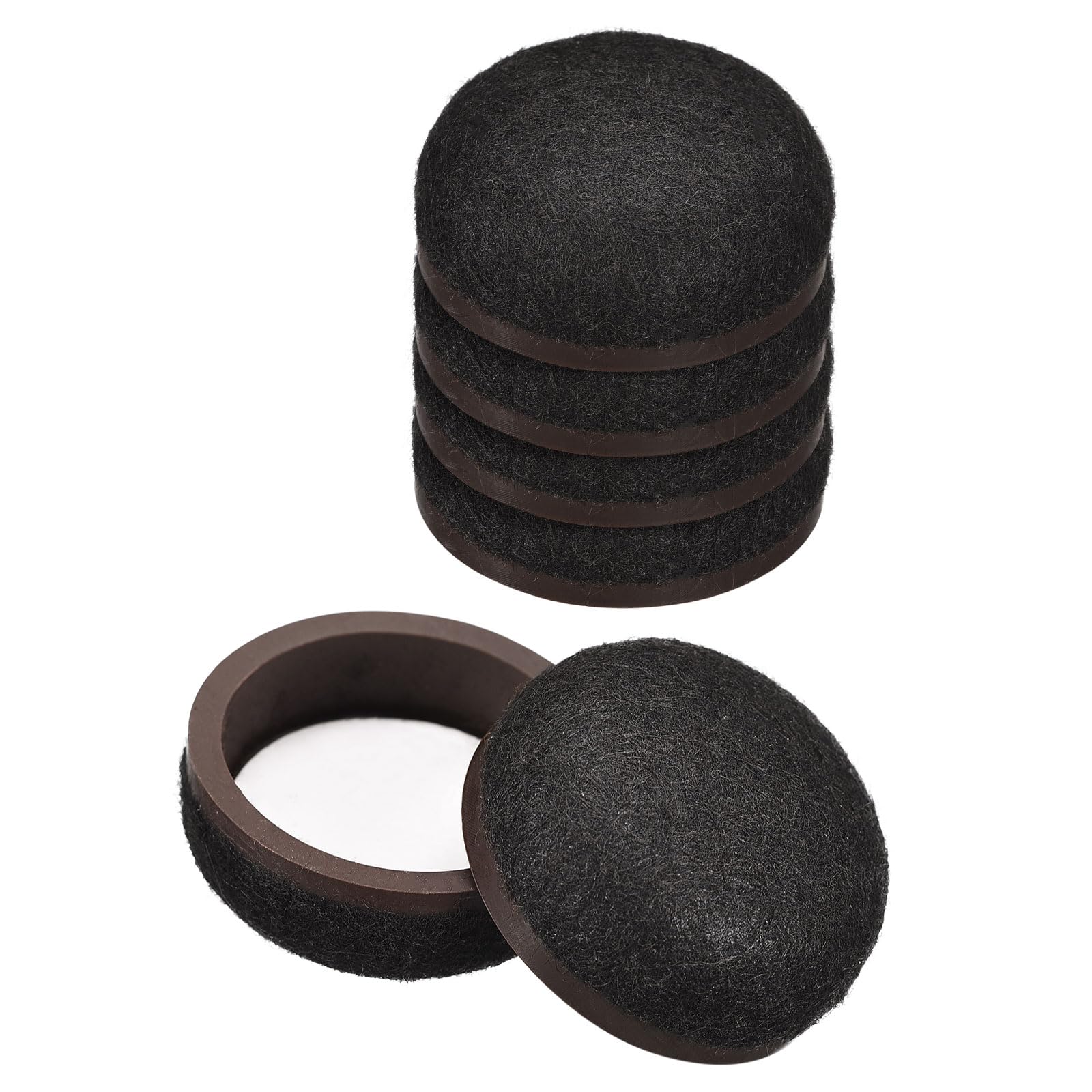 uxcell Furniture Sliders, 8Pcs 1 1/4" - Formed Felt Round Sliding Pads, Chair Glides for Carpeted Tile Vinyl Hardwood Floors (Black)